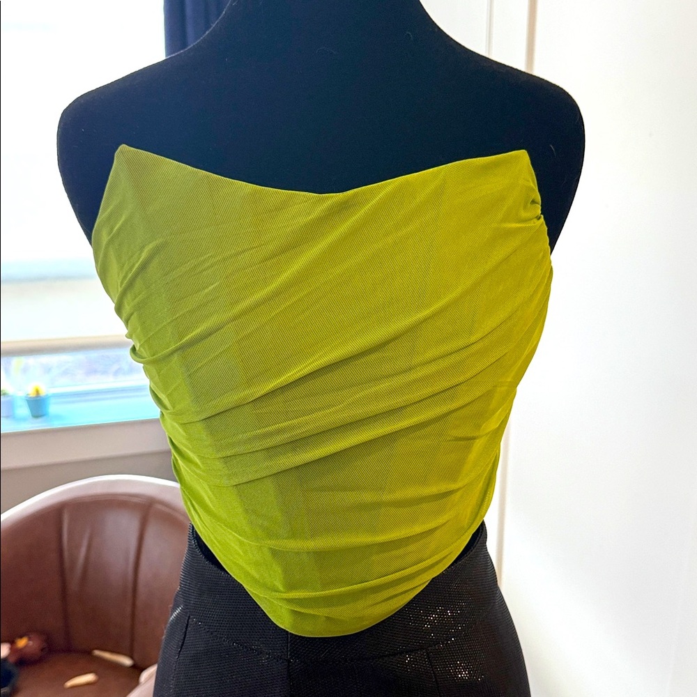 Vibrant Green Strapless Top